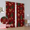 2pcs,2D Plane Printing Curtain Fabric Adorable Santa Hat & Scarf Versatile Fabric (without Rod) Versatile All Perfect for