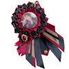 YUYAKESHI Ita Bag Decoration, Handmade Rosette with Ribbon, Retro Design for Badges, Ita Bags, and Merchandise (Red and Black)
