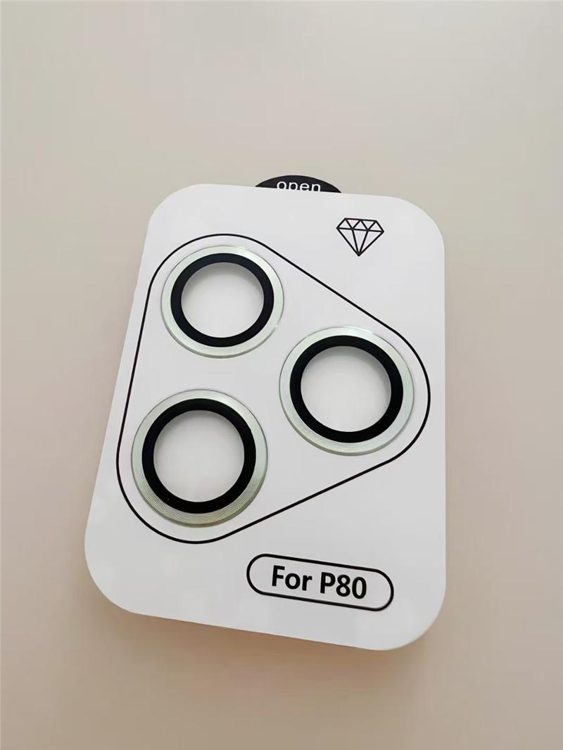 

High Definitio Metal Camera Ring Protector for Huawei P80 Pro Ultra Aluminum Alloy Camera Lens Cover Tempered Glass Lens Film for P80 Ultra срібний