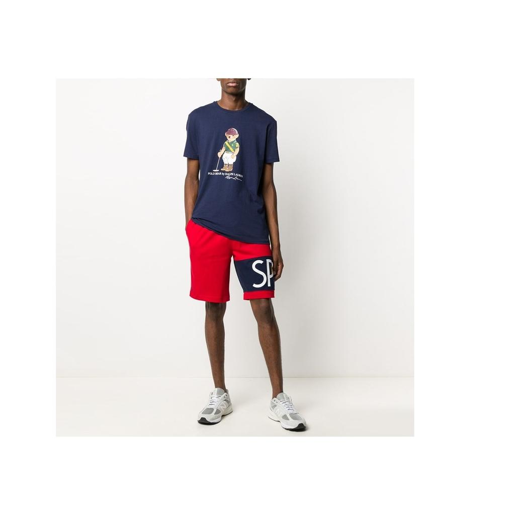 Polo Ralph Lauren Crew Neck Pullover Animal Print Short Sleeve T-Shirt Men Tops Blue 710803488-001