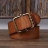 New Men's Non Perforated Non Perforated Leather Belt Smooth Buckle Layer Cowhide Retro Simple Versatile Cowboy Belt