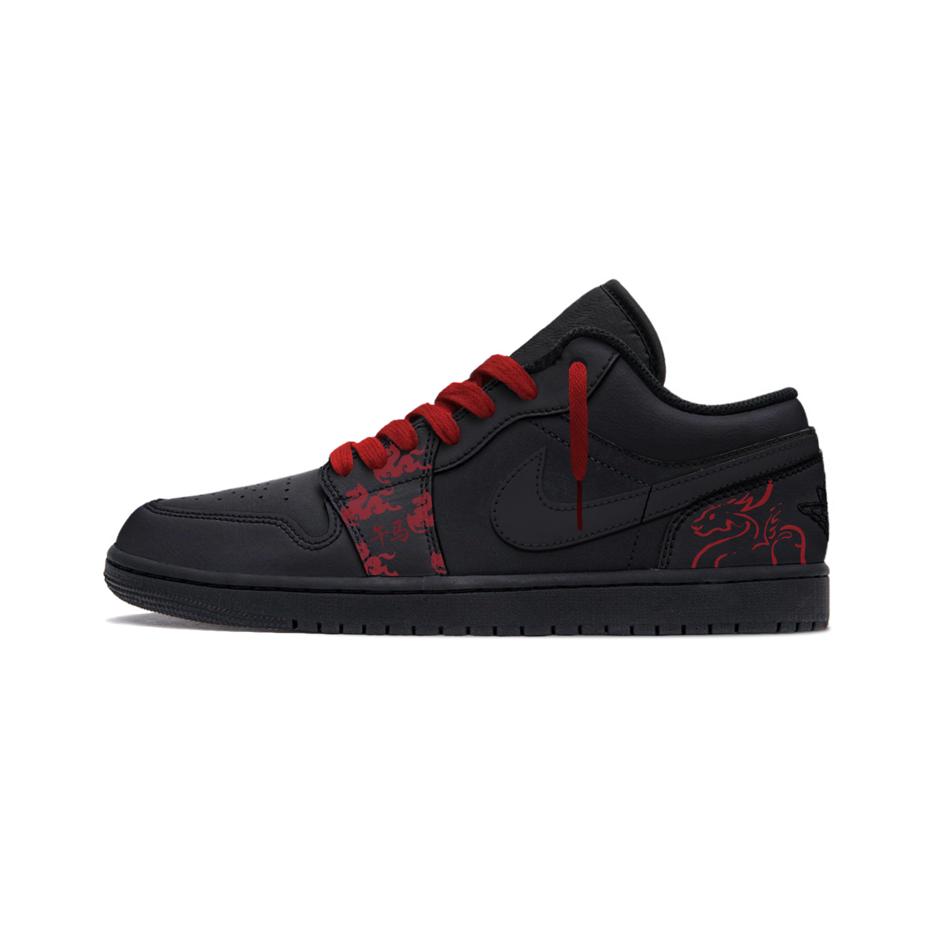Jordan Air Jordan 1 Year Of The Horse Limited Edition Cushioning, Wear Resistant Low top Vintage Basketball Shoes Men s 553558-093(Team425-) 40