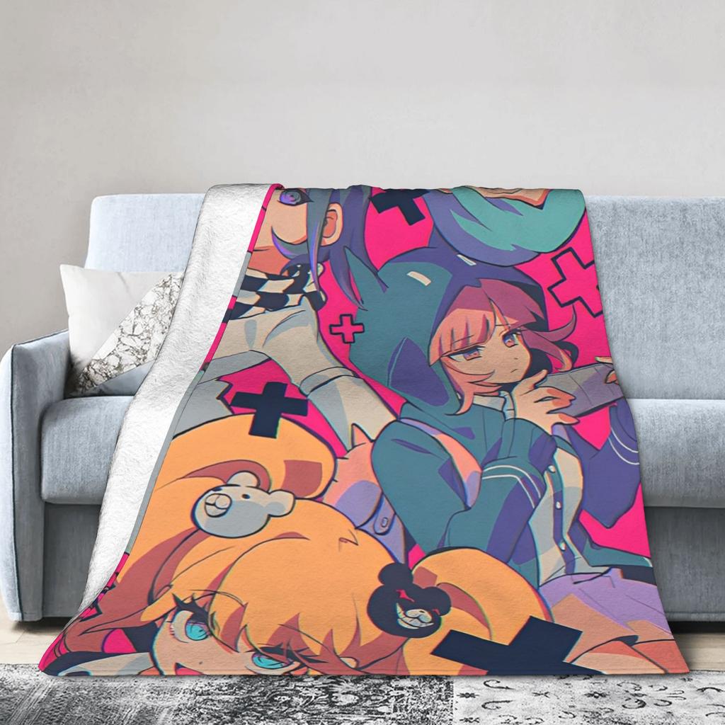 Danganronpa Japanese Anime Throw Blanket for Couch  Fuzzy Soft Plush Blanket 50x60 Inch Multi-size Bedspreads for All Seasons