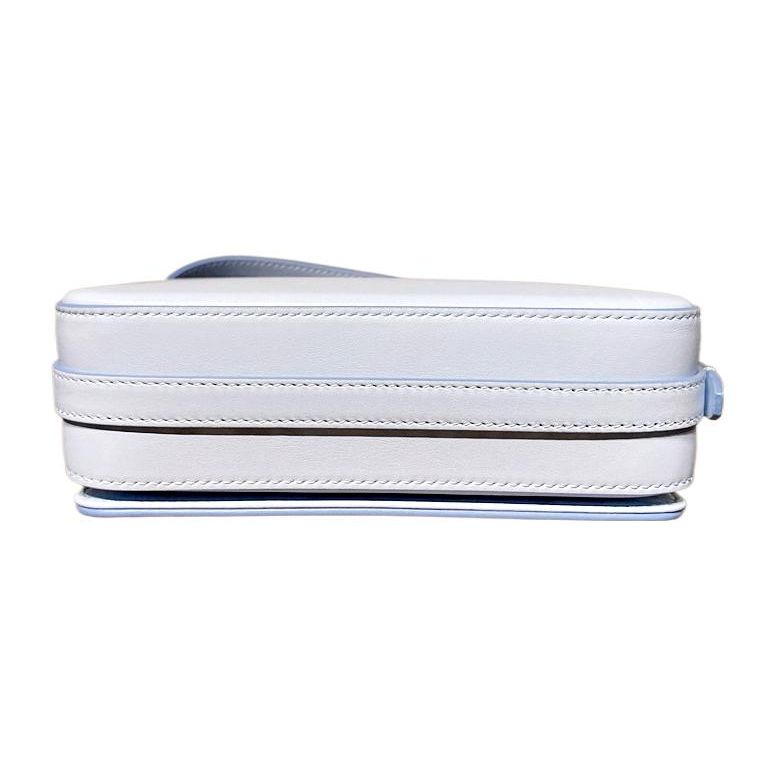 Burberry Grace Leather Crossbody Bag, White & Light Blue Gold-Tone Hardware Shoulder Handbag for Women, Daily Commute & Casual Outing 80670371