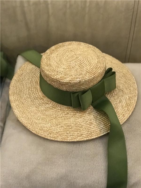 01905-handgefertigt STROH Schleife langes Band Damen-Fedora Strandurlaubshut Damen Freizeit-Urlaubskappe