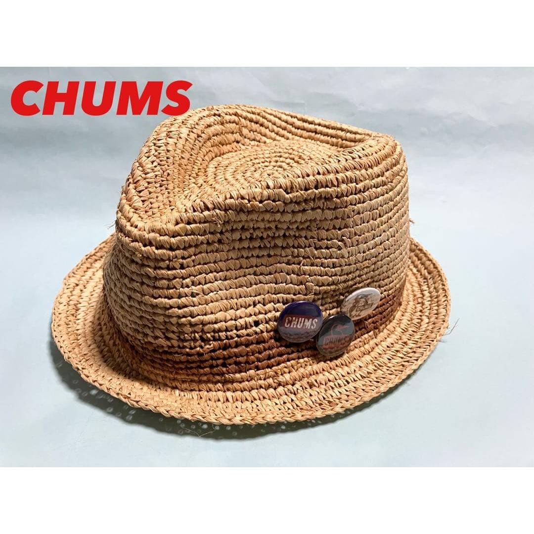 Used Chums Straw Hat with Tin Badge Straw Inspection) Patagonia North Face