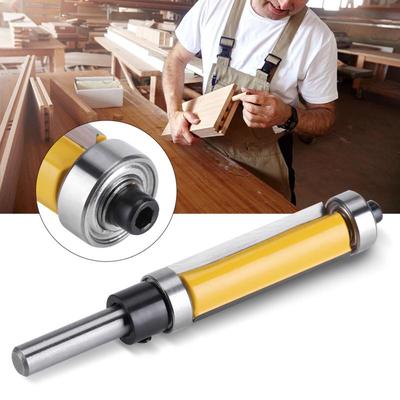Bündigfräser mit oberem und unterem Lager 1 1/2 Zoll Höhe 1/4 Zoll Schaft Präzisionsschneidendes Holzbearbeitungsfräswerkzeug zum Holztrimmen