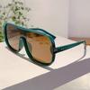 Vintage Big Frame One Piece Square Sunglasses Luxury Brand Designer Oversized Pink Shades for Women Men Punk Style