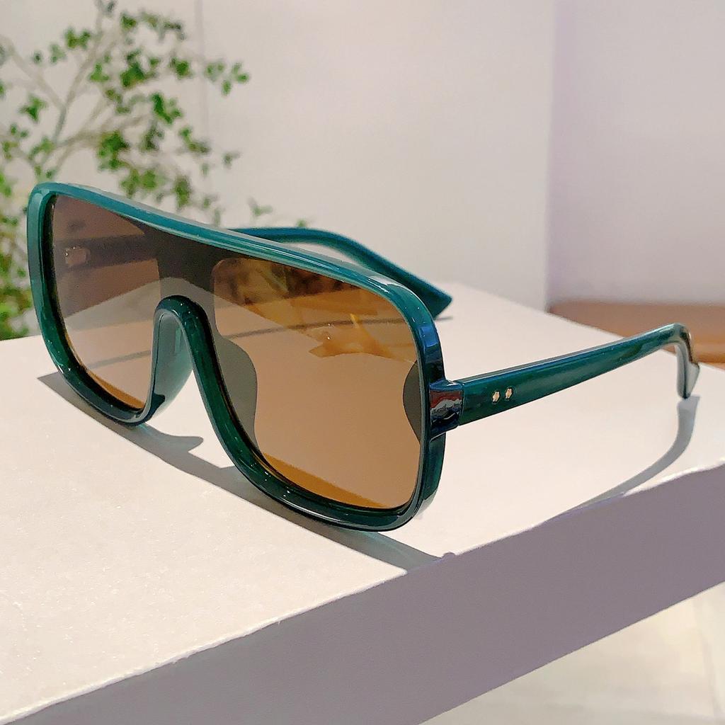 Vintage Big Frame One Piece Square Sunglasses Luxury Brand Designer Oversized Pink Shades for Women Men Punk Style