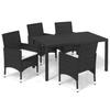 Maison Exclusive - Ensemble à dîner de jardin avec coussins 5 pcs poly rotin noir