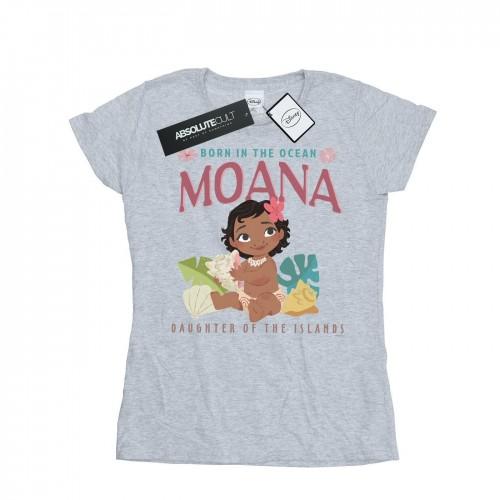 Disney Womens/Ladies Moana Born In The Ocean Cotton T-Shirt