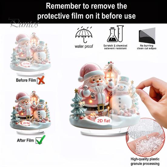 Christmas Party Supplies 2D Acrylic Angel Figurine with Warm LED Lights, Glowing Holiday Tabletop Decorative Signs Decor for Home Living Room
