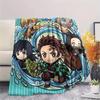 Demon Slayer Tanjiro Print Flannel Blanket, Ultra Soft High Quality All Seasons Warm Throw, Home Decor Cozy Blanket, Perfect Christmas Gift