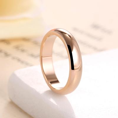 Simple Smooth Stainless Steel Rings Engagement Couples Ring Fashion Jewelry Womens Accessories Anillos Gift Femme 4MM