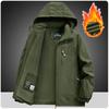 Winter Waterproof Windproof Coats Fleece Thickened Jacket Men's Outdoor Removable Hood Loose Casual Outerwear