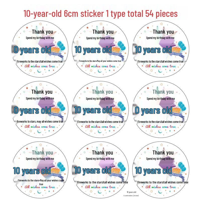 Double Full Month Happy Sticker for Kids - Gift & Party Favor Bags