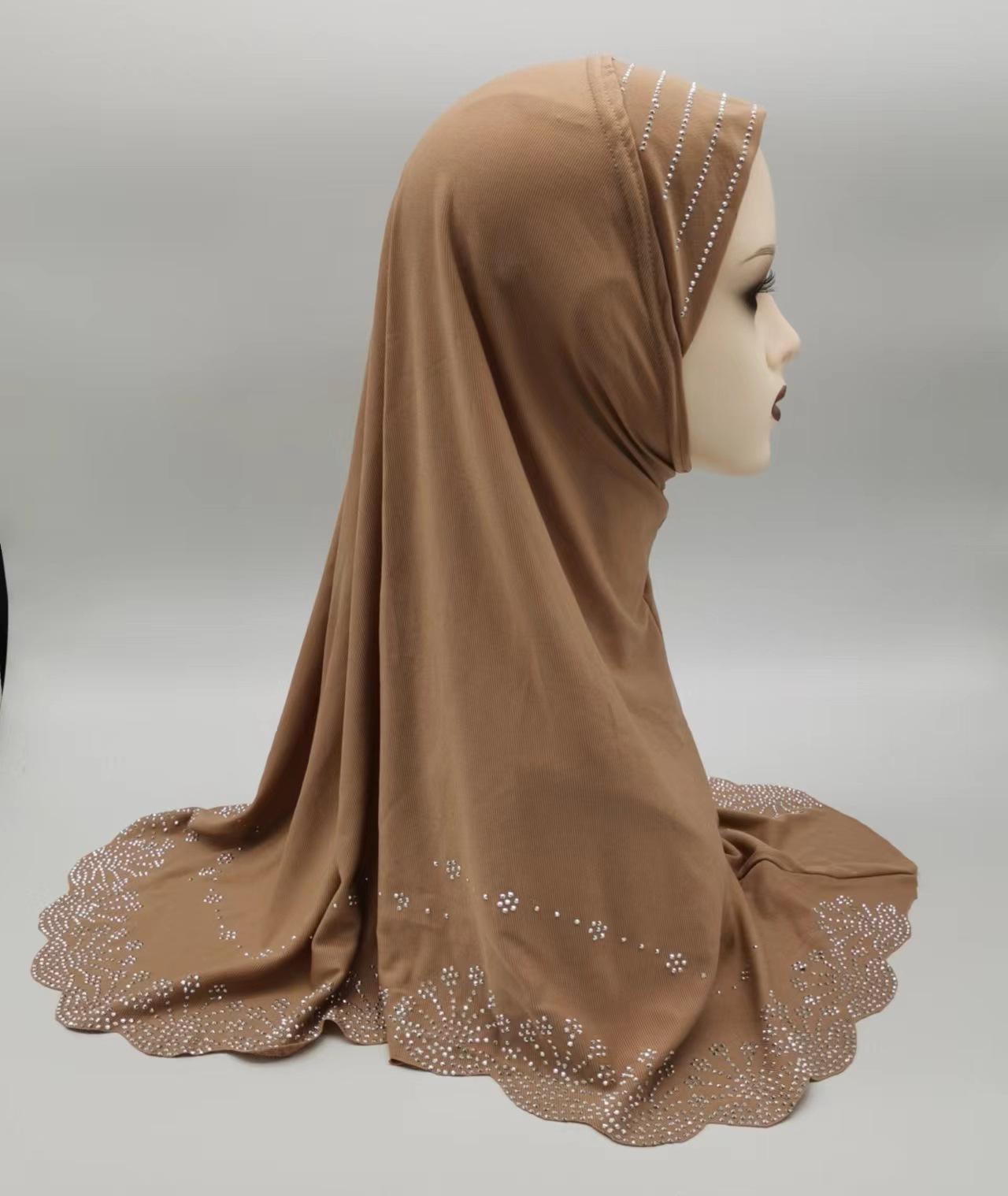 

Роскошный женский тюрбан со стразами, мусульманский исламский хиджаб, головной платок, готовые к носке шали, химар, повязка на голову, молитвенная шапочка, головной убор Малайзия верблюд