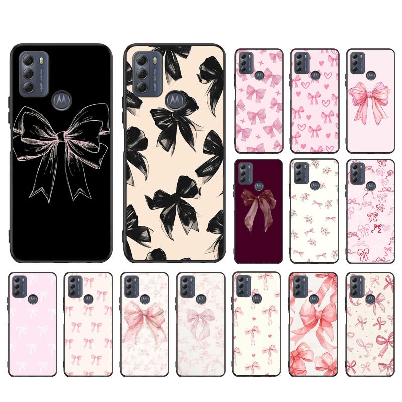 Pink Bow Tie Funda Phone Case For Motorola Moto G85 G55 G05 G14 G75 G31 G50 G10 G20 G30 G60 G13 G32 G84 G54 G53 G72 G24 Power