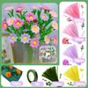 DIY Daisy Flower Craft Kit  - Faux Fur Material, Pipe Cleaner Crafting Supplies - Wedding Bouquets, Easter Mother's Day gifts