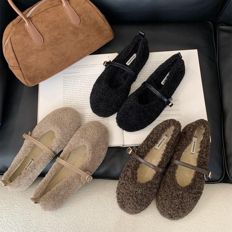 Inner 3cm Mary Jane Mao Mao Shoes Women's Shoes 2025 New Autumn and Winter Gentle Word with Doudou Shoes