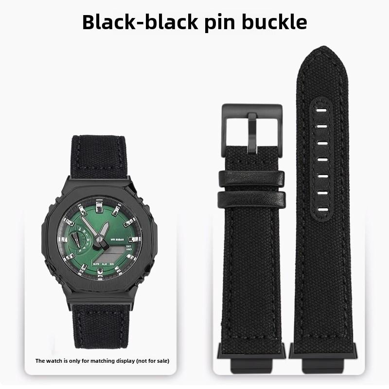 GA2100 GA2110 modified nylon watch Strap Case For Casio G-shock GA-2100 GA-2110 GM-2100 Canvas men's green Watchband metal Bezel