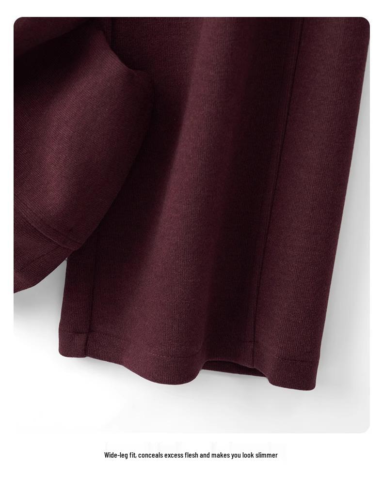 Ankola Women's Red Wool Wide-Leg Pants - New 2024 Autumn/Winter Collection