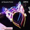 10pcs Luminous Headband Cat Bunny Ear Led Hairbands Flash Headband Light Up Hair Accessories Wedding Party Headdress