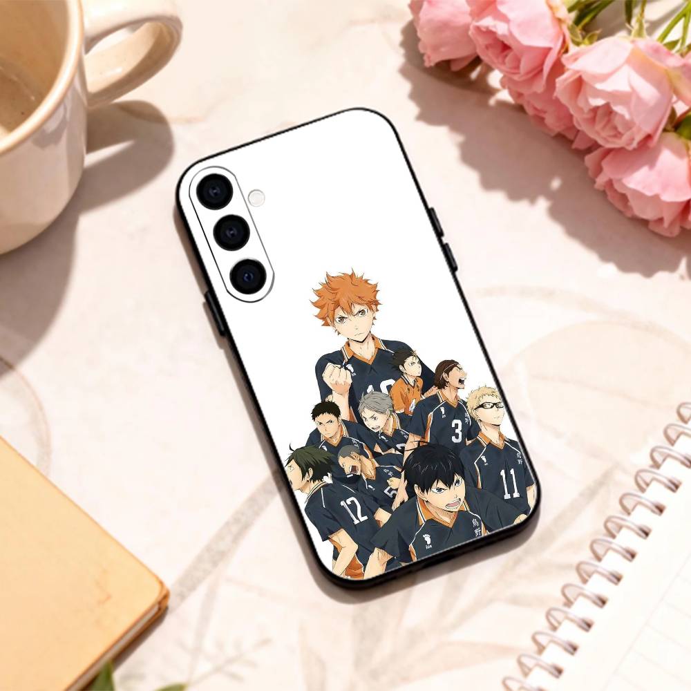 E-Epic Volleyball Haikyuu!!   Handyhülle für Samsung Galaxy A73, A72, A71, A70, A53, A52, A51 und weitere Modelle – Weiche, schwarze Hülle