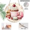 2D Flat Aluminum 7.87 Inch X 7.87 Inch Cake and Macaron Style Wall Decoration. Suitable for Living Rooms, Kitchens, Bars, Cafes, Clubs, Porches