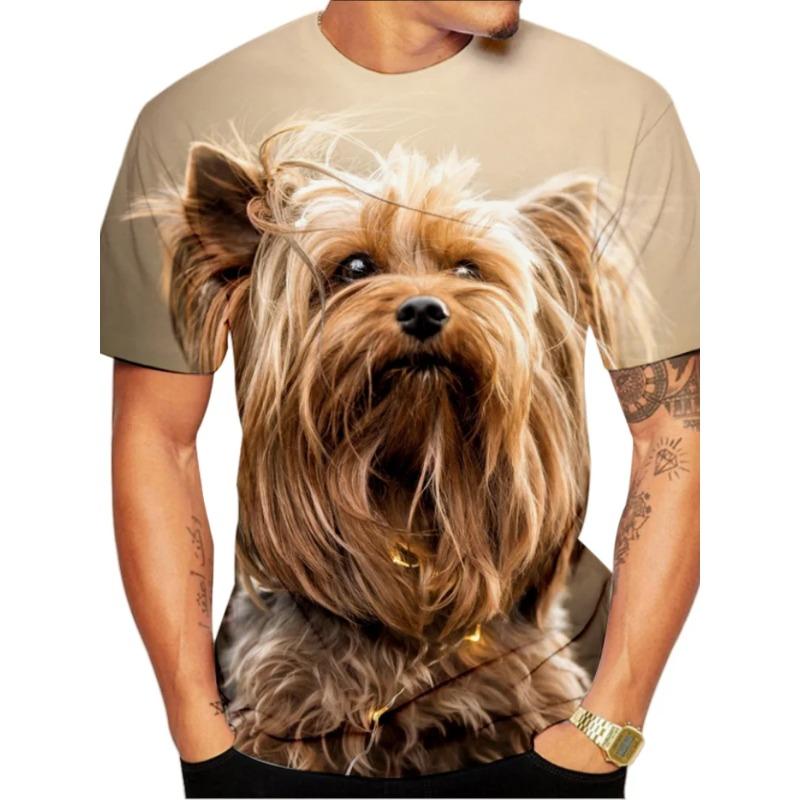 Fashion Dog 3D Printed T-Shirt Summer Outdoor Men's Short Sleeve Tee Trend Men's T-Shirt Round Neck Top Oversized Men's Clothing
