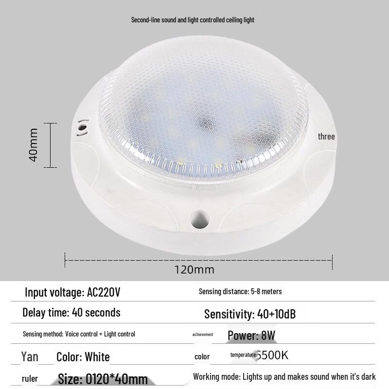 Sound & Light Sensing LED Ceiling Light