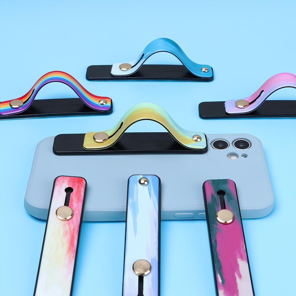 Band Telescopic Finger Strap Bracket Rainbow Phone Grip Silicone Phone Stand Finger Ring Holder