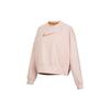 (WMNS) Sportswear Swoosh Logo Embroidered Loose Knit Short Round Neck Pullover Pink Hoodie Women's DO7212-601