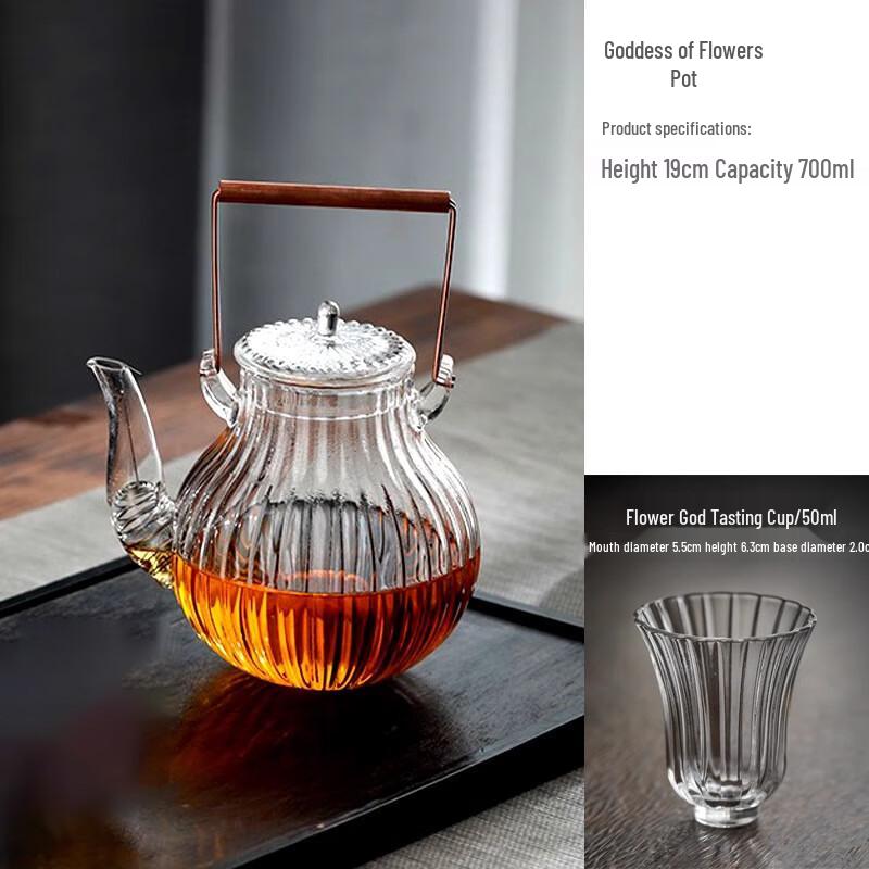 Wutuo Värmebeständig Glas Blomma Tekanna