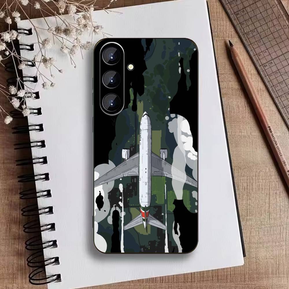 Airplane Route Travel Matte Hard  Phone Case For Samsung Galaxy A73,A21s,A22,A31,A52,A53,A71,A41Soft Black Shell