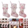 Christmas Stocking Present Bag Hanging Ornament Colorful Sequins Gift Bag Holiday Decoration for Fireplaces and Tree