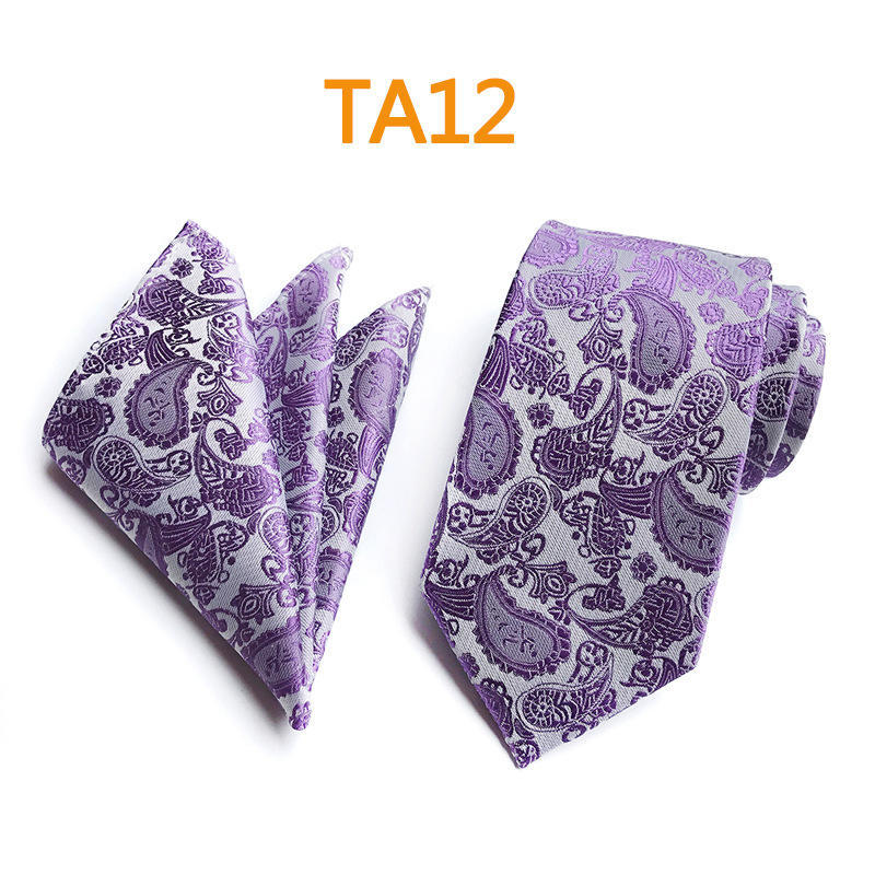 Polyester Large Waist Men'S Tie Men'S Pocket Towel Two-Piece Set
