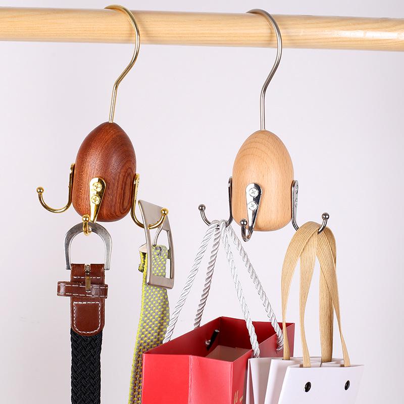 Nordic Solid Wood Multifunctional Hook for Keys, Ties, Bags, Wardrobe, Cabinet, Coat, and Hat Rack
