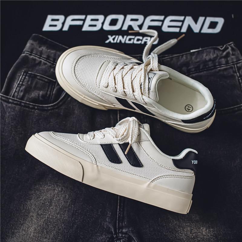 

Canvas shoes men s autumn versatile soft-soled sports and leisure cloth shoes youth niche Japanese students low-top board shoes 44 бежевий