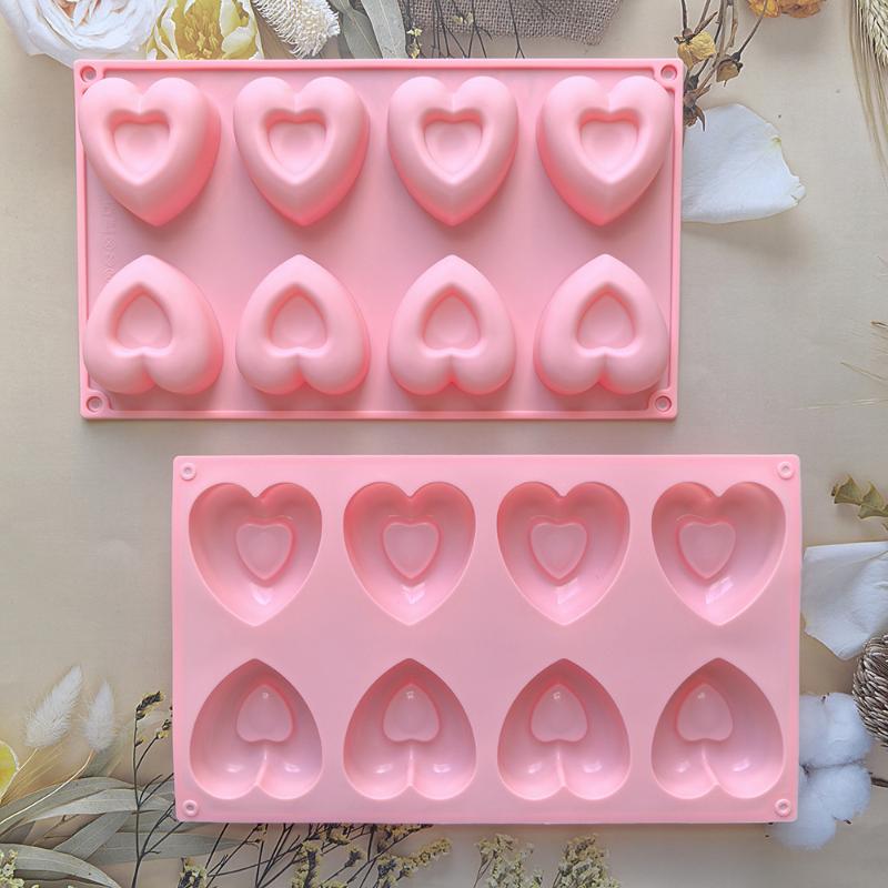 Mini 8-Kammer Herz-Donut Silikon Mousse Kuchenform 3D Muffin Kuchen Backwerkzeuge Dekoration Valentinstagsgeschenk