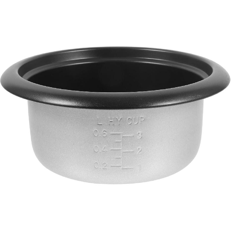 MAGICLULU Small Rice Cooker Liner 1.58-Qt Cooking Pot Liner Replacement Mini Non-stick Rice Cooker Pots for Rice Cooker 8.25 x 8.25 x 3.54Inch Black