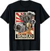 Ironhead Motorcycle Engine Pinup Girl Retro Biker Art T-Shirt