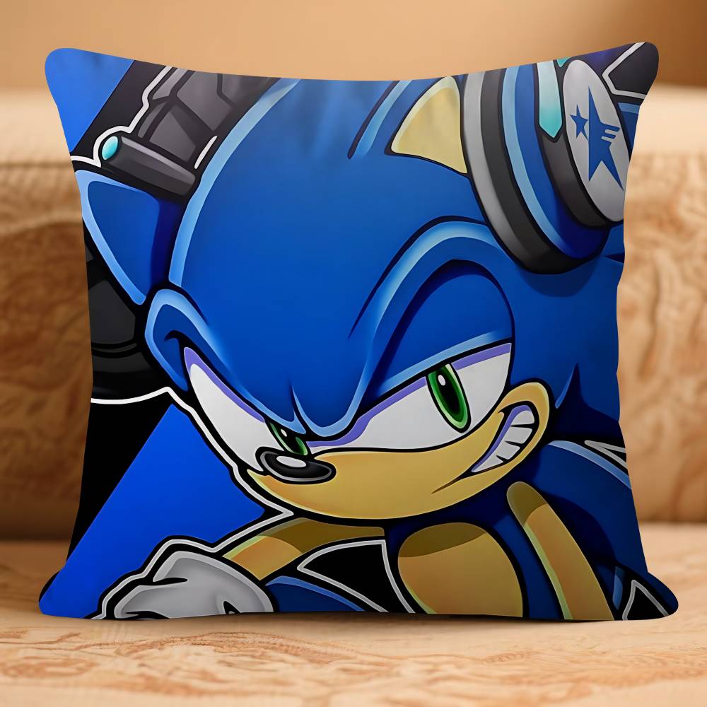 Игра S-Sonic The HedgehogS Наволочка Съемная Моющаяся Наволочка для Подушки – Всесезонный Мягкий Лен 16x16Inch