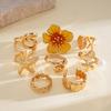 European and American oil dripping irregular lines open ring light luxury high-end ring personality temperament jewelry