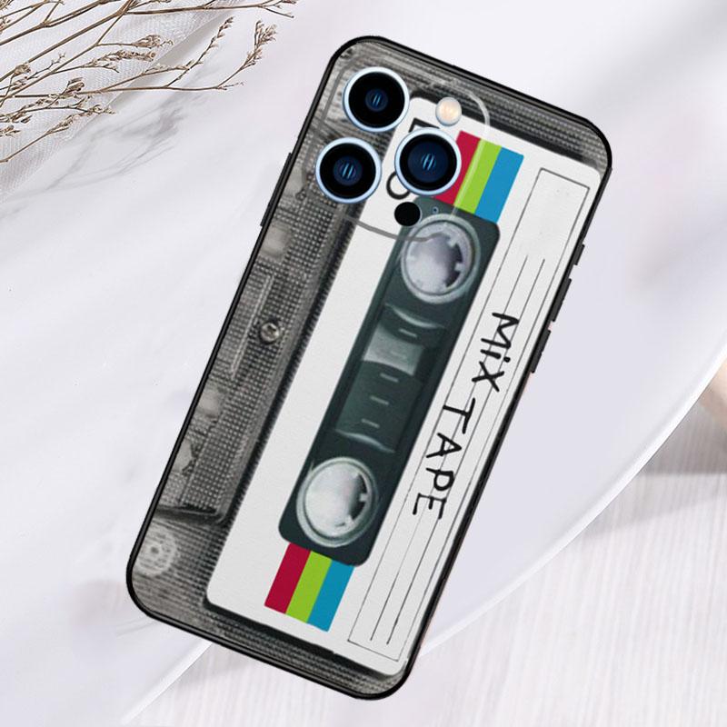 Cassette Mix Tape Phone Case For iPhone 17 Pro Max 16 15 13 12 11 14 Pro Max Plus 13 12 Mini 16e 17 Air Cover