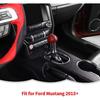 RT-TCZ Gear Shift Knob Cover Trim Interior Accessories for Ford Mustang 2015-2024 3PCS (Red Carbon Fiber)