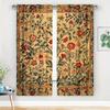 Retro Country-style Floral Pattern Print Drapes Room Darkening Window Curtains Home Decor,Rod Pocket Blackout Curtains Bedroom
