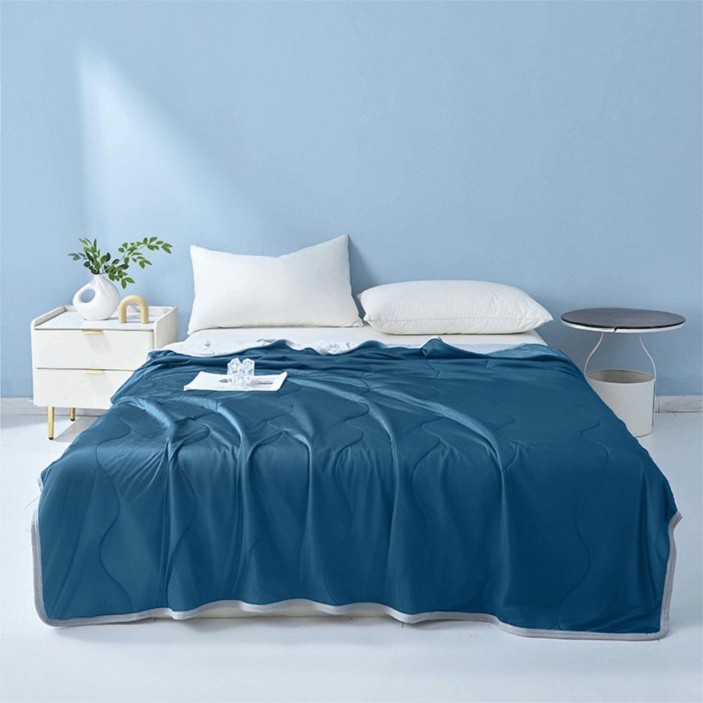Solid Color Summer Ice Silk Quilted Quilt Thin Breathable Cooling Blanket Throw Blanket Dormitory