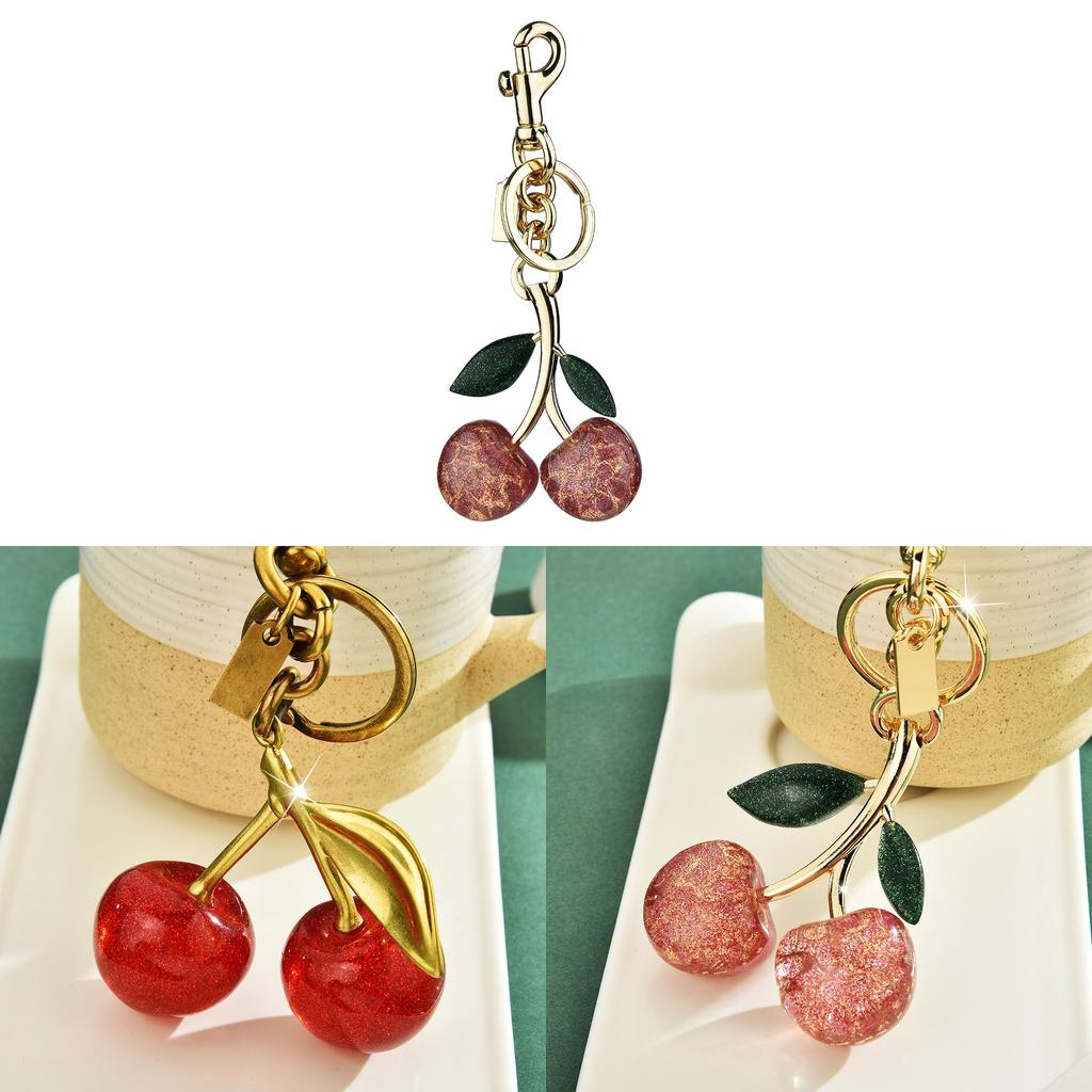 Cute Cherry Keychain With Resin Material For Bag And Car Key Decor Fall