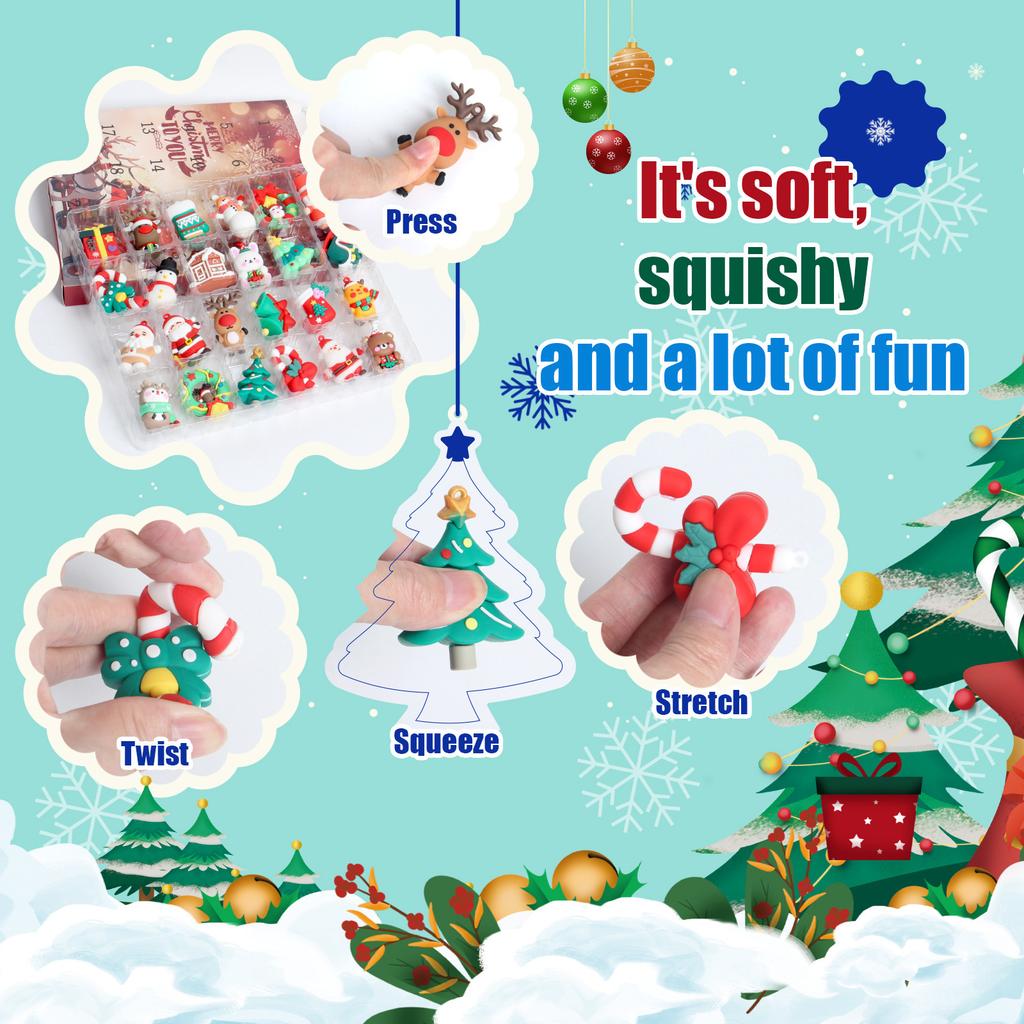 3D Stereo Christmas Collectible Doll Figures Advent Calendar Classic Doll Countdown Calendar for Boys Girls Xmas Party Favor